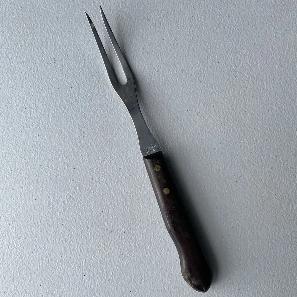 Vintage Carving Fork Made in USA Stainless Steel 9